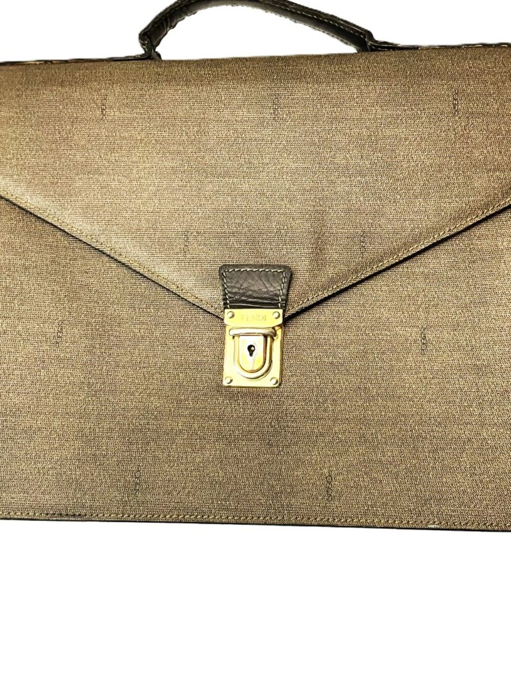 Vintage Fendi Roma Made in Italy Leather Briefcase Brown
